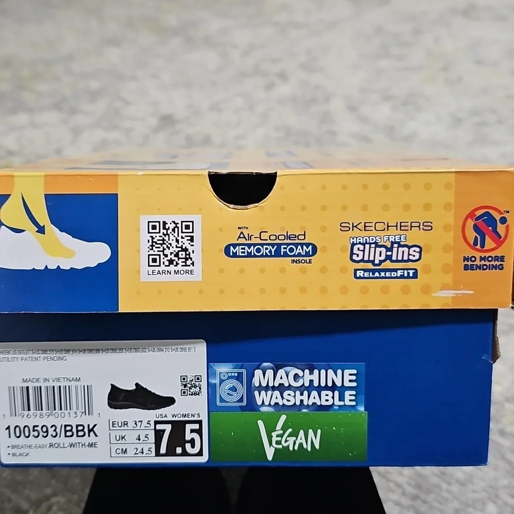 New Skechers Shoes Slip-ins Relaxed Fit Breathe Easy Roll With Me Black 7.5 - Picture 9 of 9